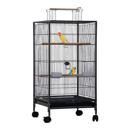 101cm Open Top Budgie Cage with Rolling Stand