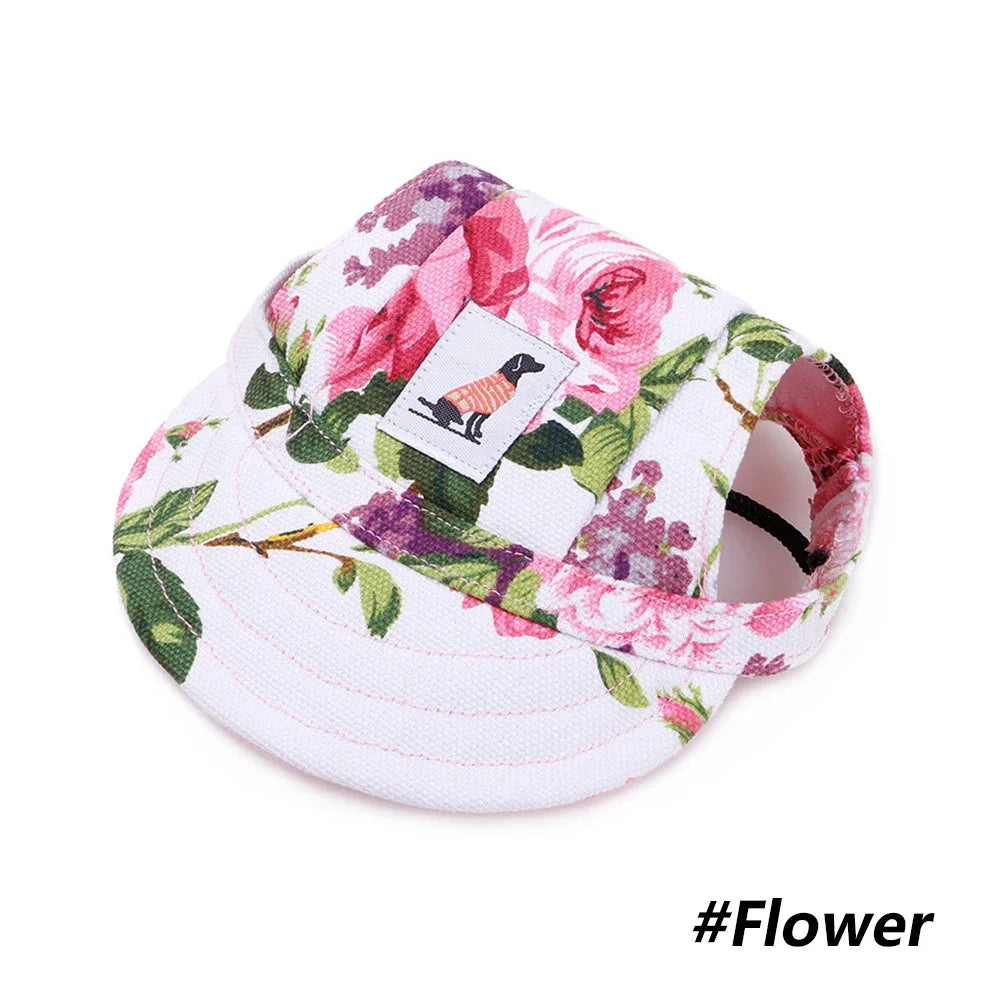 Floral-patterned pet carrier with a small logo on a white background