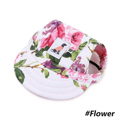 Floral-patterned pet carrier with a small logo on a white background