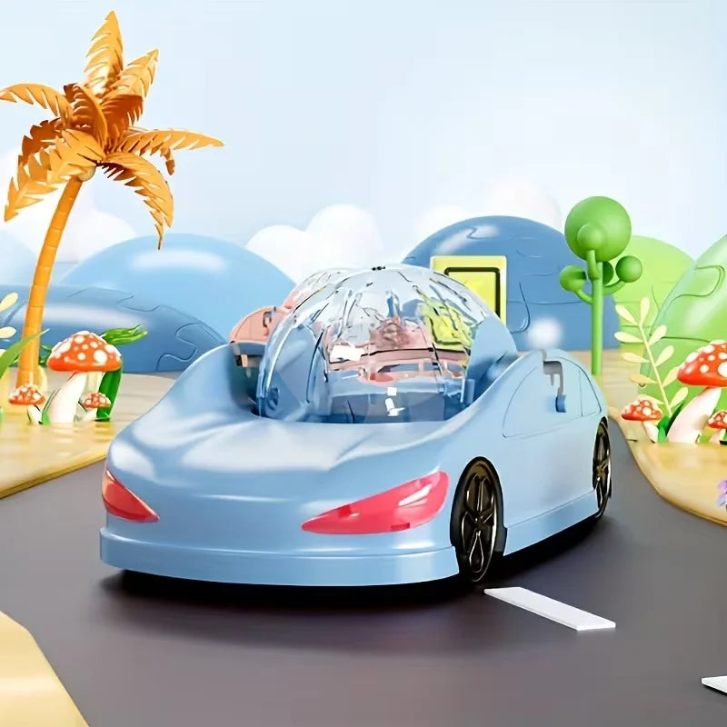 A super sized pet sports car toy with rolling balls hamster pets,