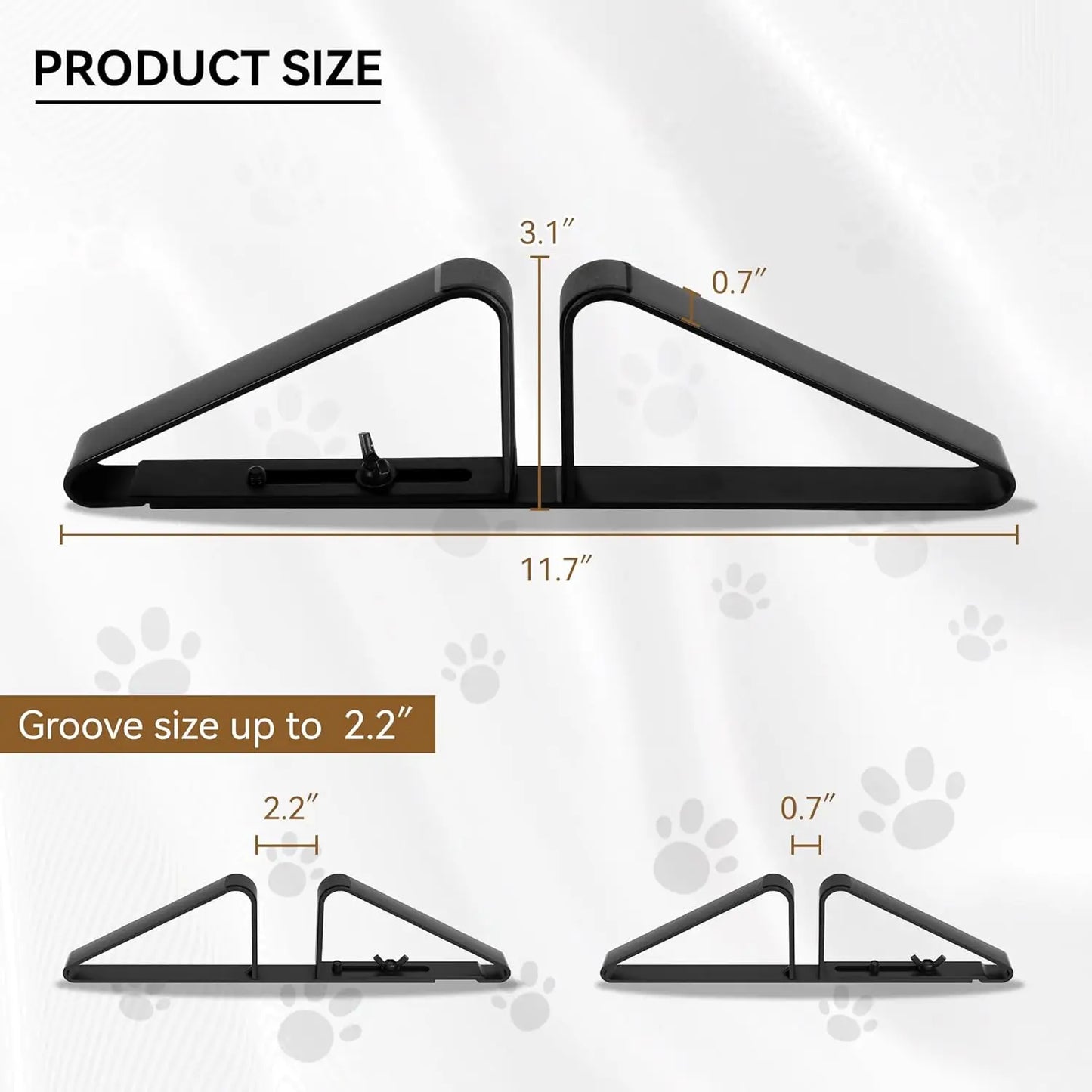 Pet Gate Support Feet Set of 2, Adjustable for Extra Wide Foldable Dog Gates,