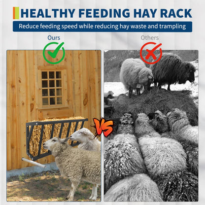 Wall Mount Hay Feeder Rack, Heavy Duty Carbon Steel Hay Holder