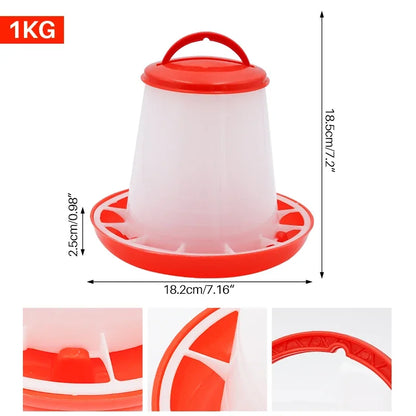 1/3/5/9Kg Automatic Chicken Feeder Bucket Rooster Hen Feeding Device, Farm Animal Poultry Quail Pigeon Feeding Supplies 1 Pc