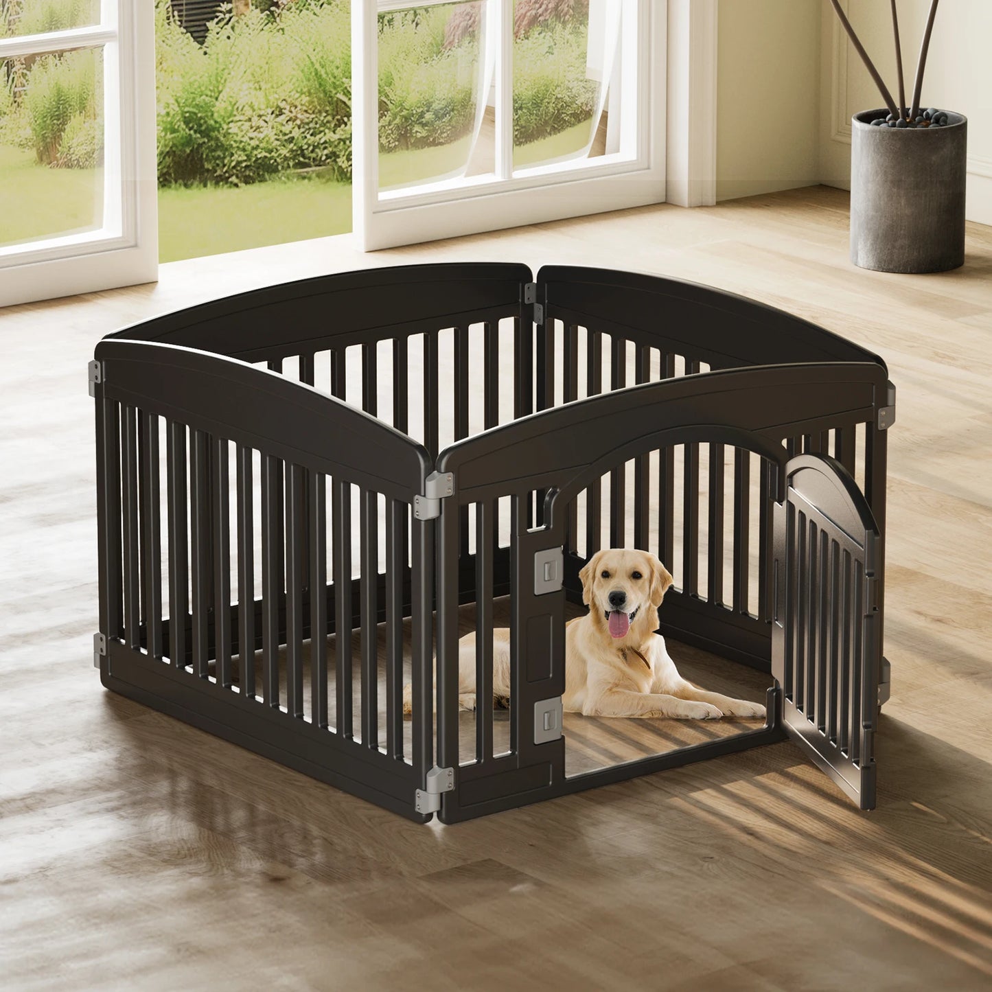 Portable Plastic Dog Playpen 6 Panel 24IN Expandable