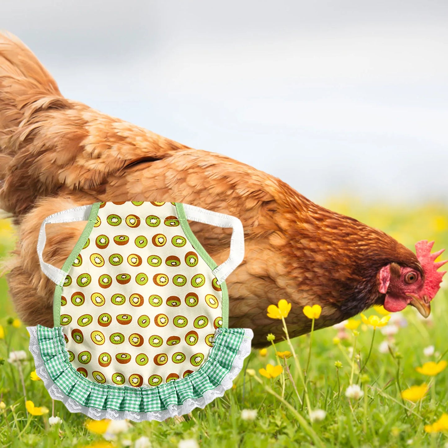 1pcs Farm Hen Feather Retainer Chicken Saddle Strap Apron Double Back Protector