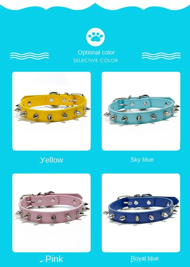 Harp Spiked Studded Leather Dog Collars
