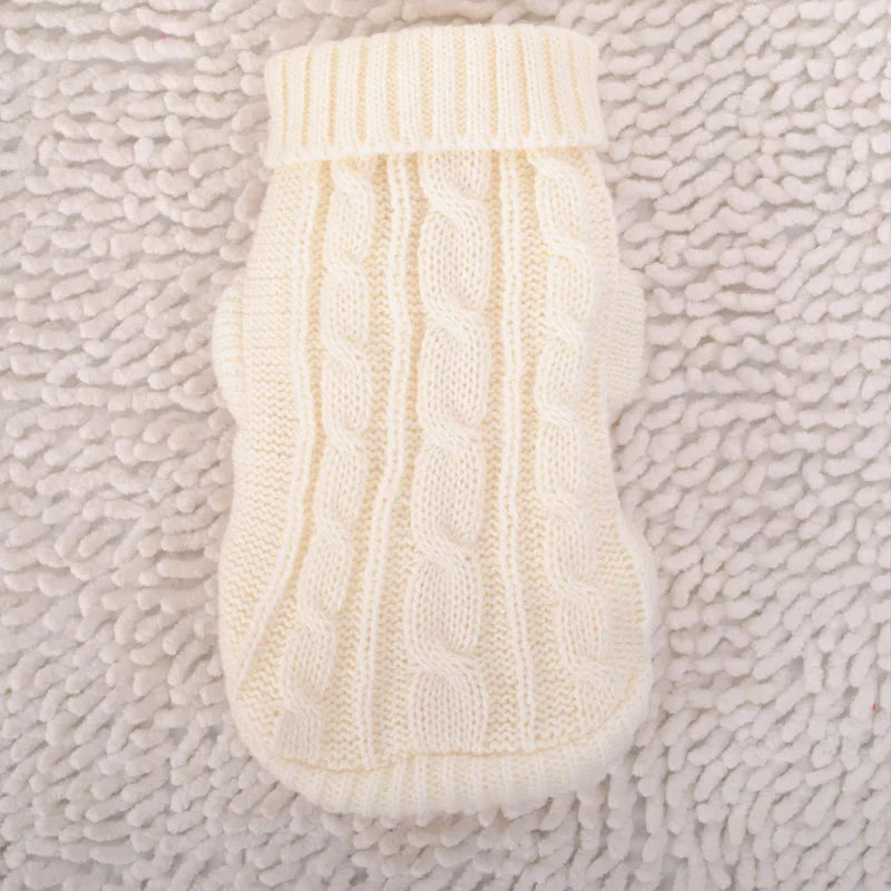 Knitted Dog Winter Sweater – Warm Soft Pet Pullover for Small & Medium Dogs