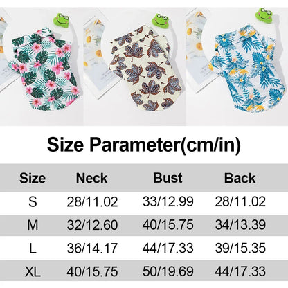 Hawaiian Style  Dog Shirts for Small Medium Dogs Puppy Cat