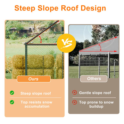 Large Upgrade Metal Chicken Coop Walk-in Poultry Run with Nylon Netting