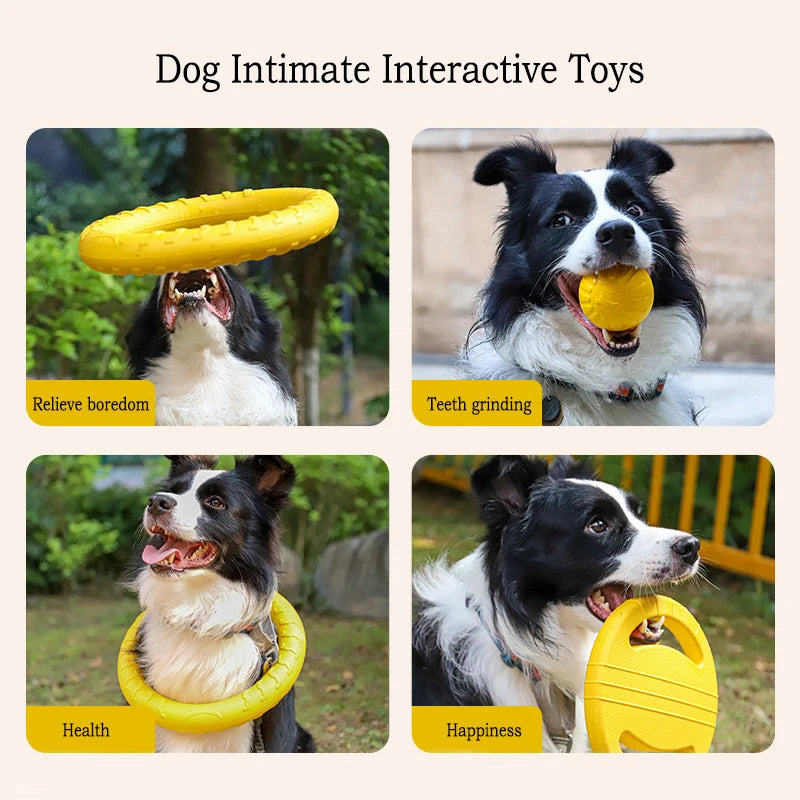EVA Durable Dog Toys 4 Pack  Flying Disc + Ball + Tug Rope