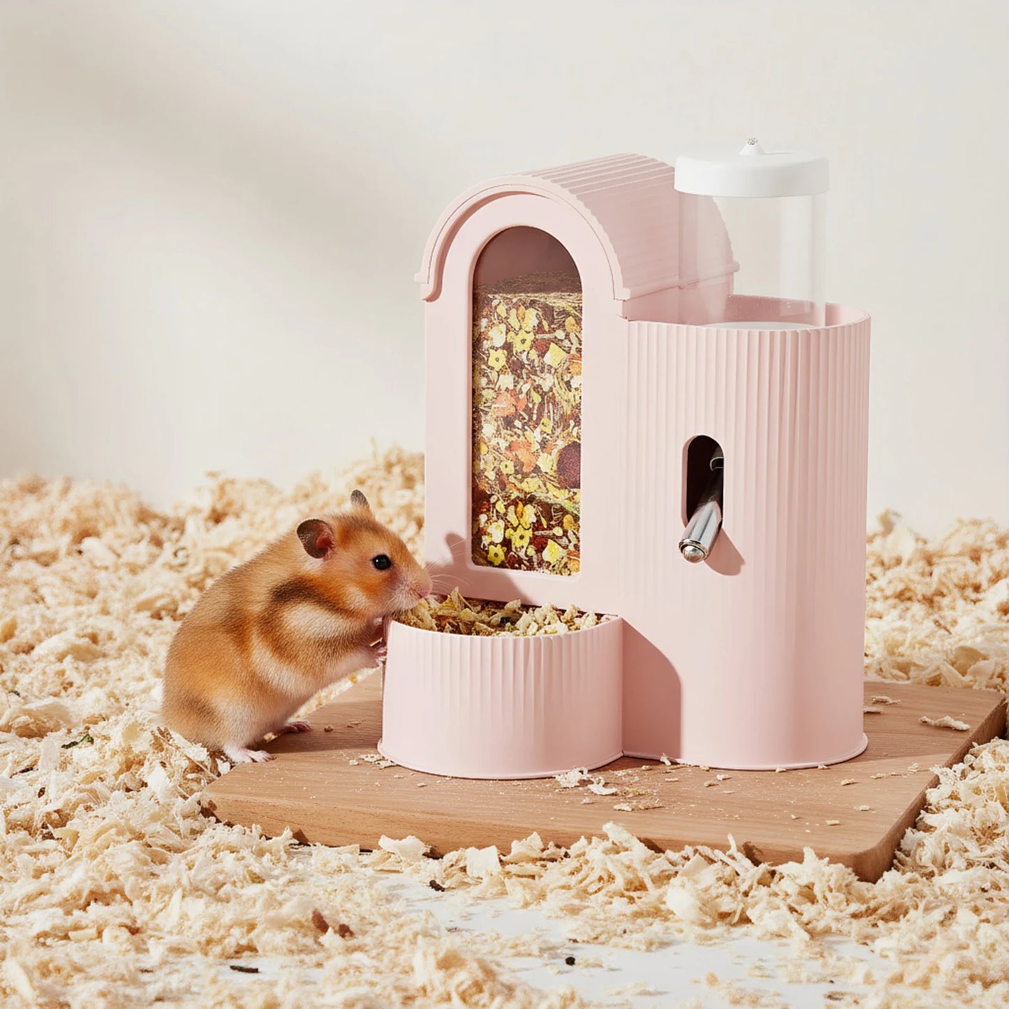 2-in-1 Automatic Food Bowl Large Capacity Hamster Feeder And Waterer