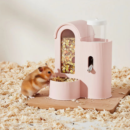 2-in-1 Automatic Food Bowl Large Capacity Hamster Feeder And Waterer