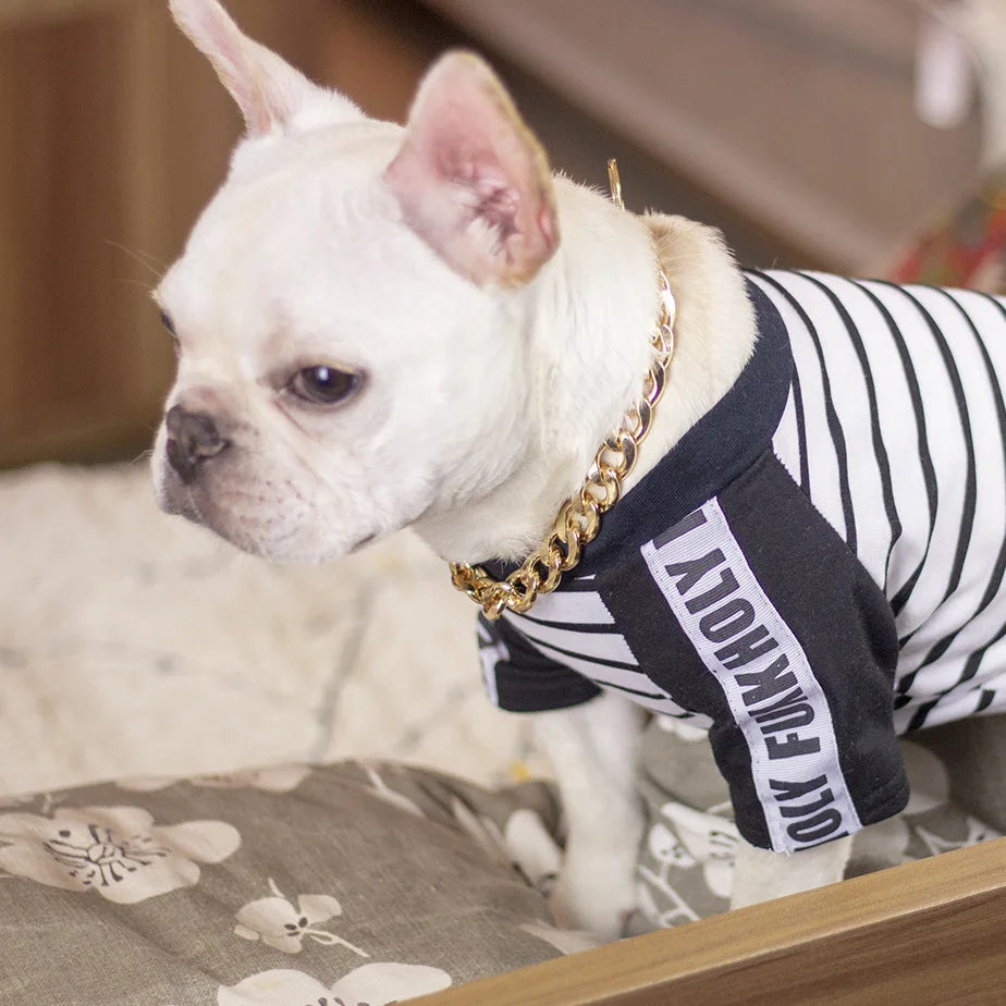 Luxury Collar Gold Dog Chain Choker For Pitbull Bulldog Teddy French Bulldog