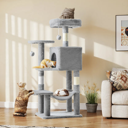 44In Cat Tree Multi-Cat Climbing Tower Scratching Posts