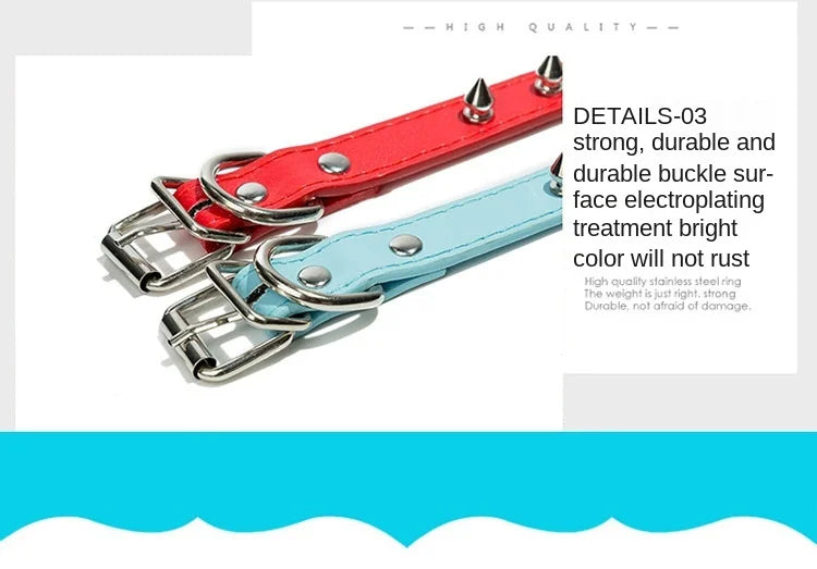 Harp Spiked Studded Leather Dog Collars