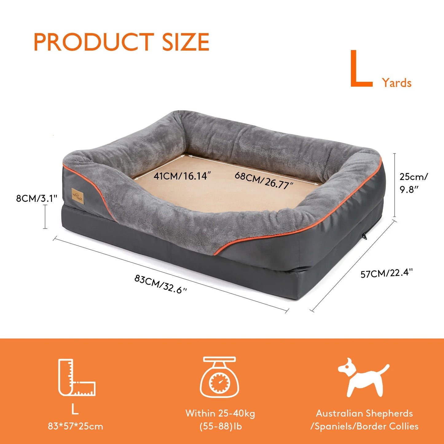 Large Dog waterproof Bed Comfortable Anti Allergy Washable