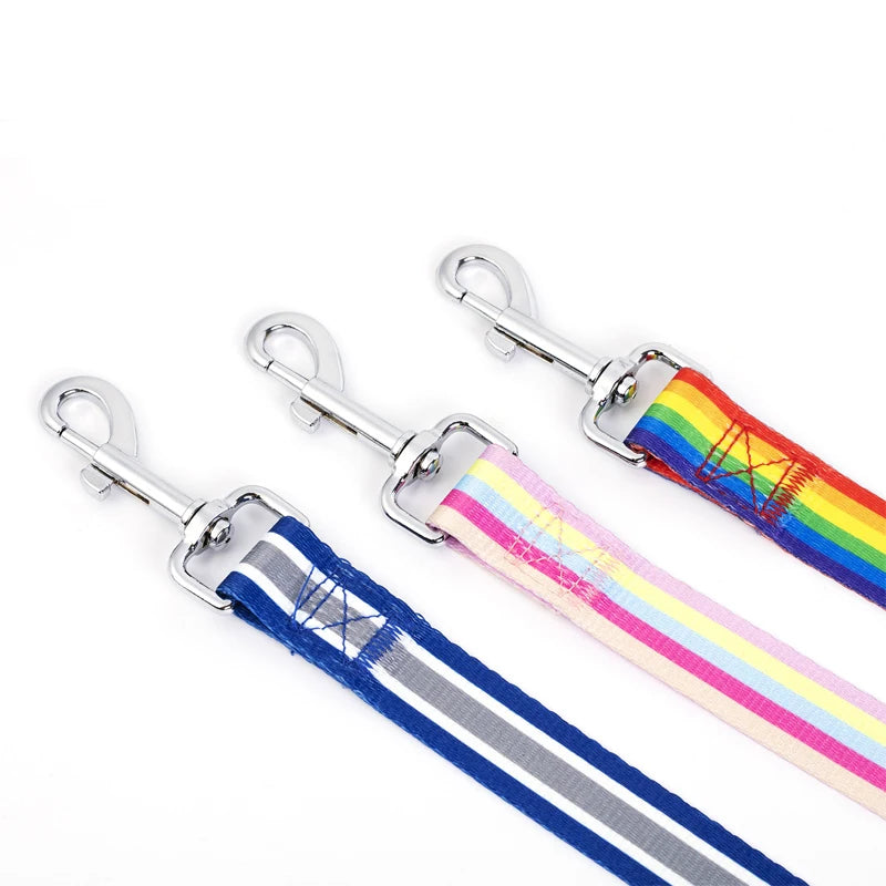 Rainbow Dog Rope Large Medium And Small, Traction Rope Snap On Pet Collar