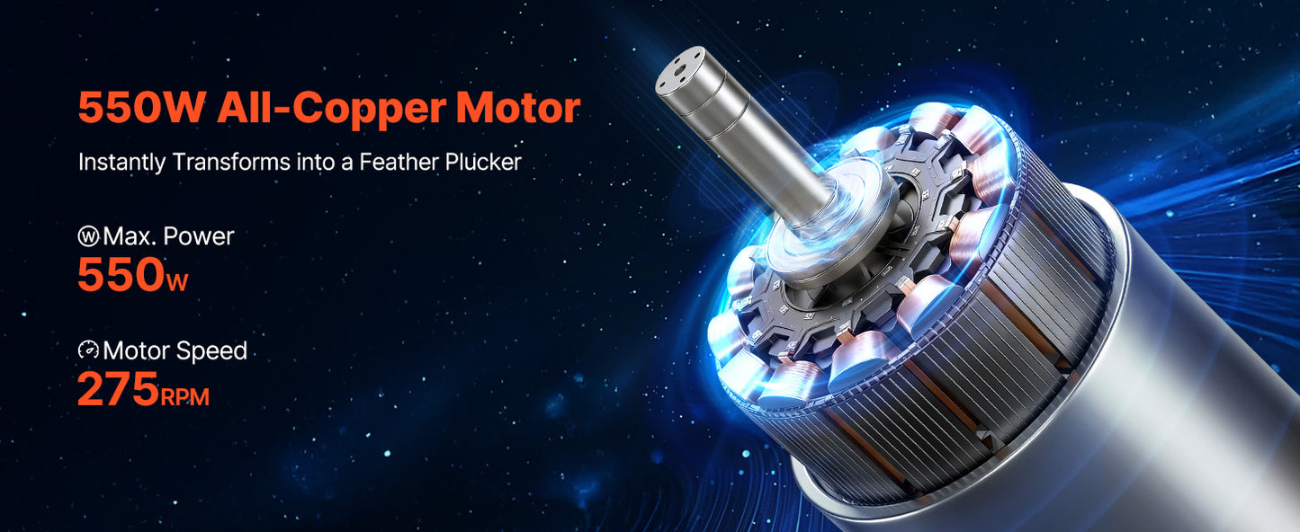 Chicken Plucker Machine 15.7in/19.7in/25.6in Drum