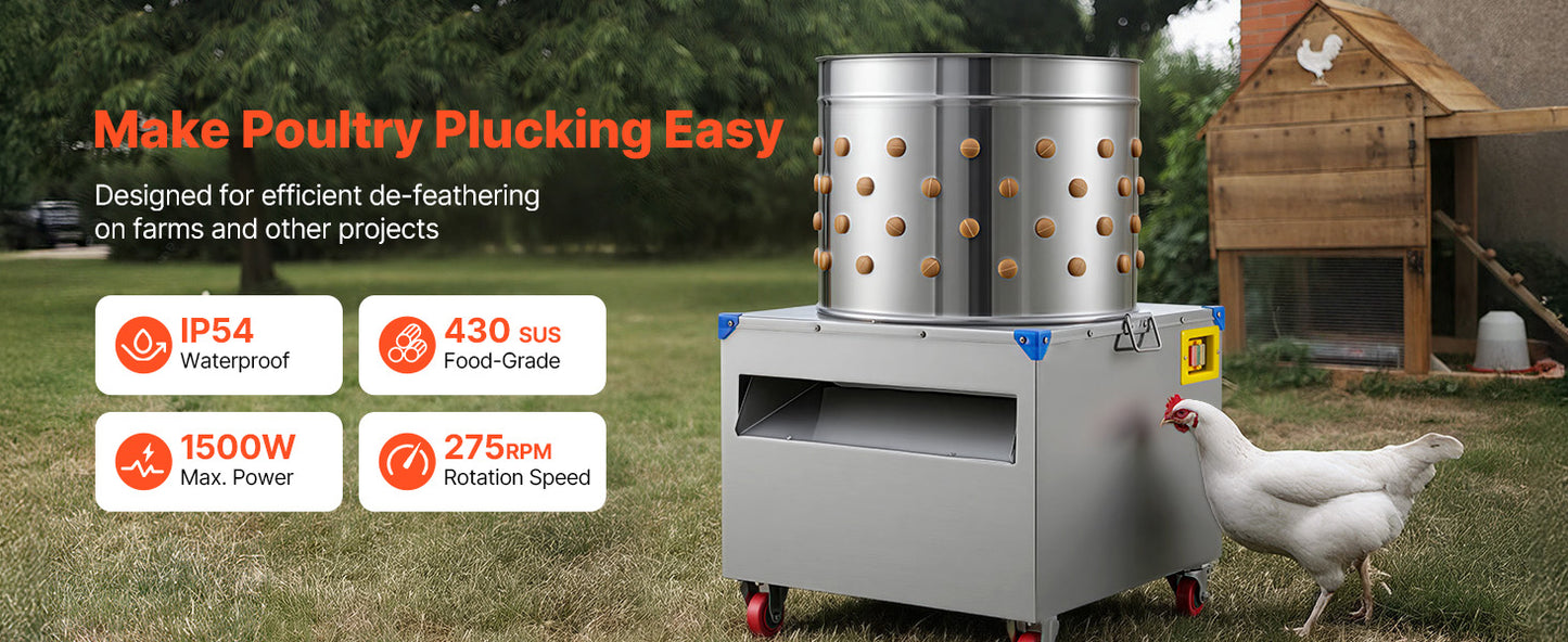 Chicken Plucker Machine 19.7/22.5 in Drum